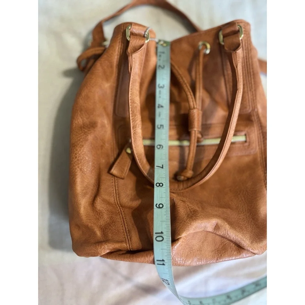 LuLu‎ Bucket Bag Orange Logo Double Handle Adj Strap Pockets